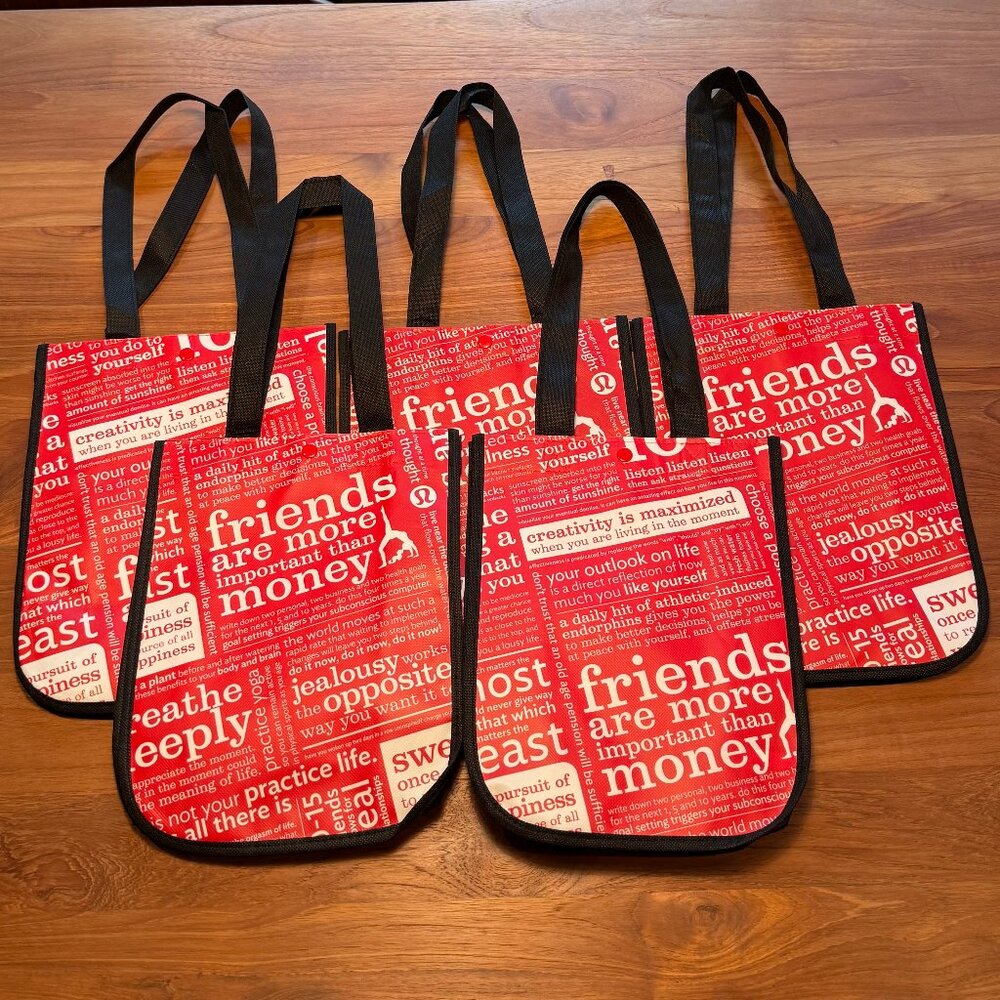 Lululemon Reusable Shopping Bag Small -‎ Bundle of 5